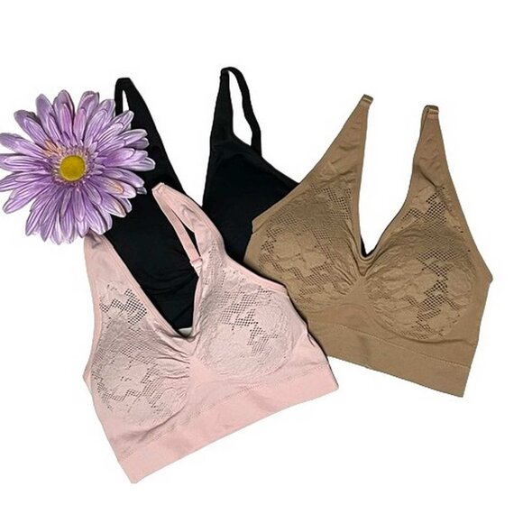 Rhonda Shear Ahh Bra with Adjustable Straps and Lace Detail 3 Pack - Picture 2 of 11